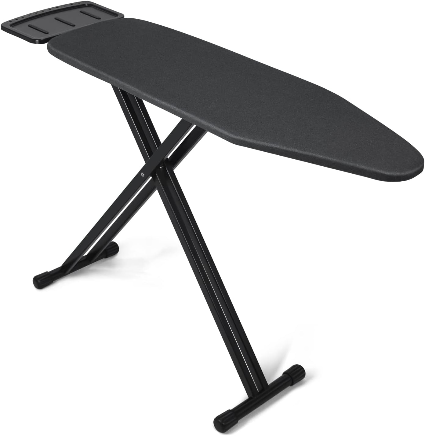 Duwee Ironing Board 43'' x 13'' with Solid Iron Rest Holder (Metalized), 7 Height Adjustable Options, Foldable T-Leg and Non-Slip Feet, Anti-Collapse Child Locks