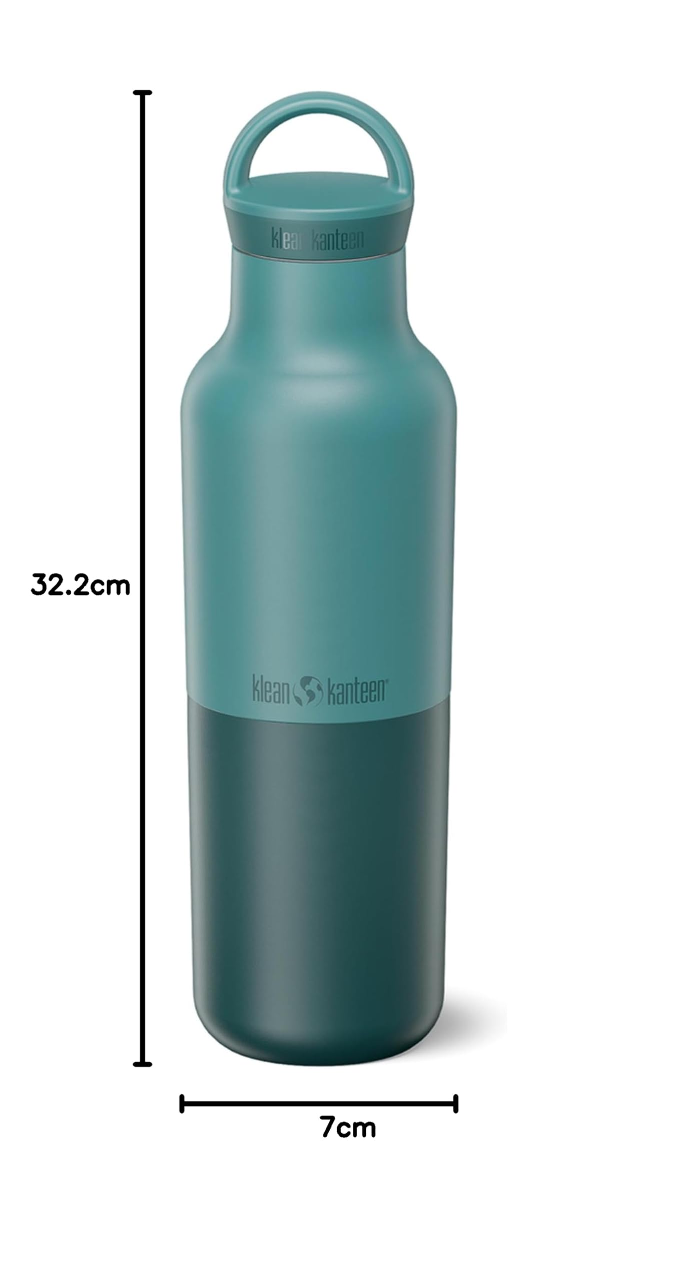 Klean Kanteen Rise klassische Isolierflasche aus Edelstahl, mit Bogenschlaufenverschluss, in der Farbe Brittany Blue, Fassungsvermögen: 590 ml, 1011492