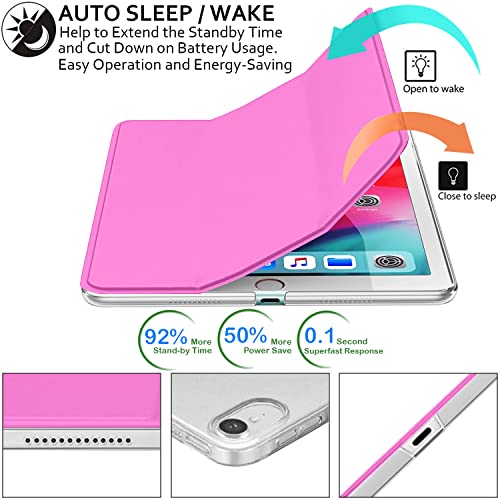 Image of DuraSafe Cases for iPad PRO 11 Inch 2018 1 Gen [ PRO 11 1st ] A1980 A1934 A2013 A1979 MTXN2HN /A MTXP2HN /A MTXR2HN /A MTXQ2HN /A MTXT2HN /A MTXU2HN /AiPad Cover with Translucent Frosted Hard Back - Pink