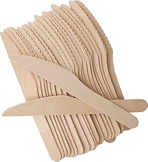 Best House EcoWise 100% Natural, Biodegradable and Compostable, Eco-Friendly Disposable Wooden knife/Knives for Christmas, Parties, BBQ, Picnic, Birthdays and Wedding (Pack of 30)