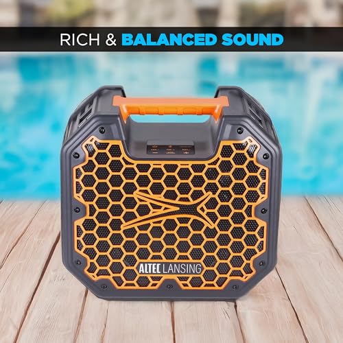 Image of Altec Lansing TOUGHBOXX Bluetooth Speaker, 70W Peak Power, IPX5 Waterproof, 18Hr Playtime, Party Sync 100+ Units, FM Radio, USB-C & Mic In, Ultimate Portable Outdoor Bluetooth Speaker