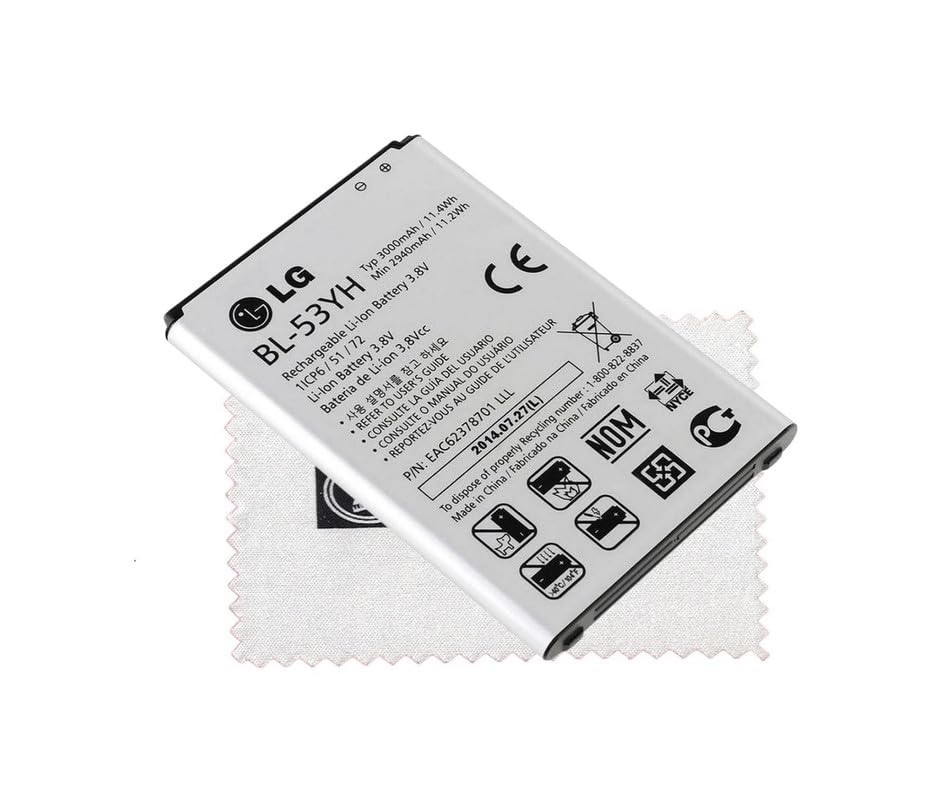 Batería original para BL 53YH para LG G3 (D855) con paño de limpieza de pantalla Shlok