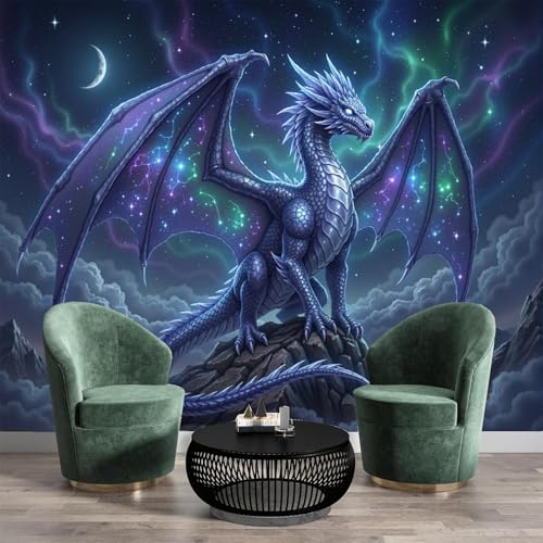 Papel pintado de dragón celestial 200x140cm para pared de salón 2