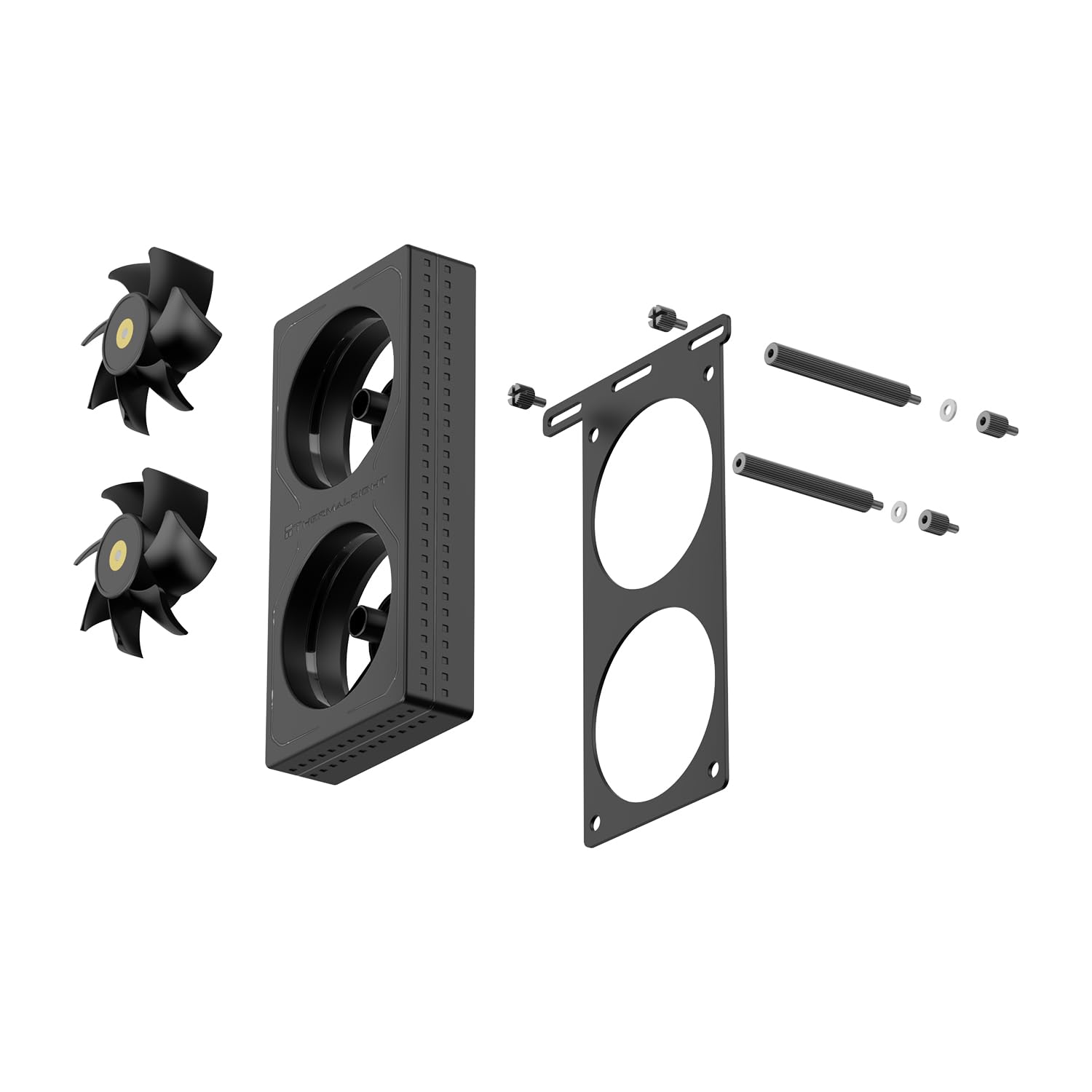 Thermalright MC-2 ARGB Black Memory Cooler, double ventilateur avec design PWM 3200 tr/min, refroidisseur de RAM silencieux, flux d'air de 16,17 CFM pour kits de RAM DDR5/DDR4 de bureau