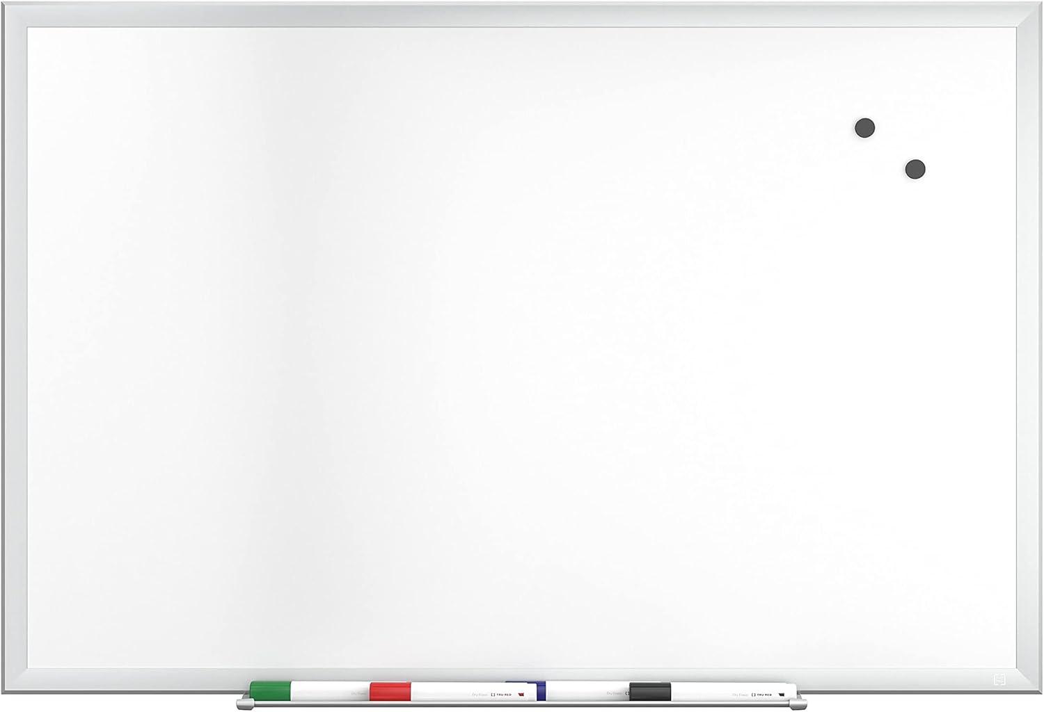 TRU RED Steel Dry Erase Board, Satin Frame, 3ft