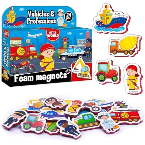Little World 24 Foam Fridge Magnets for Kids Cover