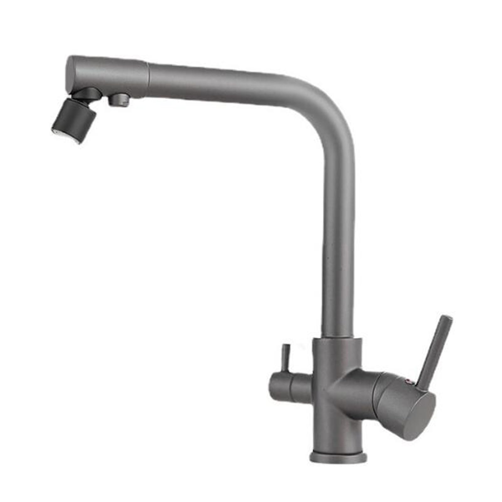 Aycdl Grey 3 Way Kitchen Faucet Water Filter Faucet Brass Multifunction Kitchen Sink Faucets