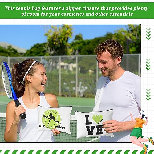 Sadnyy 32 Pcs Tennis Gifts Makeup Bag Zipper Portable Storage Cosmetics Case Inspirational Cosmetic Bags Travel Pouches Tennis Accessories for Women Lovers Players Coach Friend Sister4