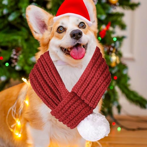 Weihnachten Hund,Hunde Weihnachtskostüm Schal Hundekostüm Kostüm Dog Haustier Weihnachts Christmas Costume Hundekleidung Rot Weihnachtskostüme Weihnachtsschal,für Weihnachtstage Haustier-Kleidung (L)