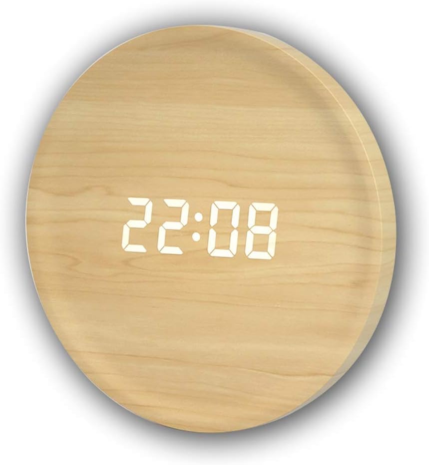 Simple Smart Wall Clock, LED Display Voice Activated Energy Saving Wall