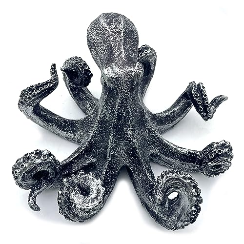 Estatua Vintage de Pulpo 10 Pulgadas Plateada miniatura 1