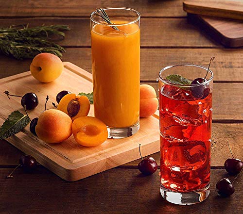 Image of Premium 350ML Juice Glasses Drinking Glasses, Highball Lead-Free Glasses, Tumblers for Water, Juice, Beer, Cocktail and Mixed Drinks - Pieces, Transparent (Tall Glasses, 2 Count (Pack of 1))