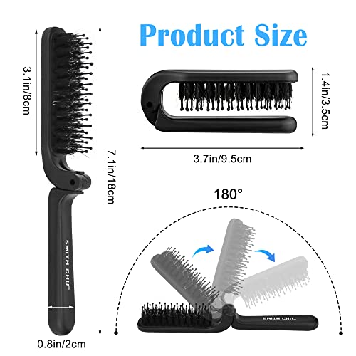 Travel Hair Brush, Folding Brush Ideal For Travel, Mini Hair Brush, Pocket Brush Great For Women Any Hairstyles And Men's Hair And Beards #TOP1