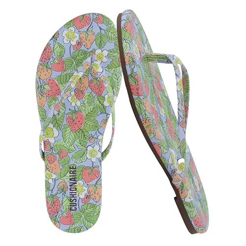 Image of CUSHIONAIRE Cruise Lightweight Womens Flip Flops, Comfortable Beach Sandals for Women with Cushioned Footbed & Flexible Slip On Design