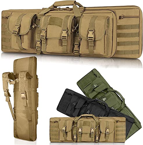 YLZBA Maletin Arma Larga,Rifle Airsoft Bolsa Táctica Funda for Arma Acolchado,Estuche for Rifle táctico for armacon Correa De Hombro Funda Táctica for Fusil(Khaki,140cm)