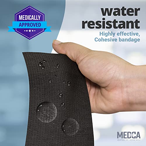 Self-Adherent Cohesive Bandage - Black Medical Wrap - 6 Rolls 2" Wide X 5 Yards Sports Tape For Medical Use, Sports, First Aid And Helps Protect Skin #TOP7