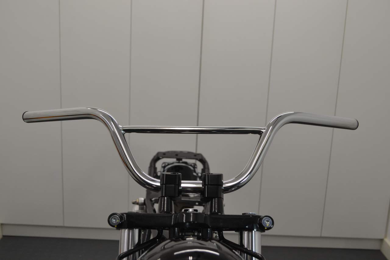 Motocicletta Manubrio Per Scimmia Bicicletta Pit Bike Scrambler - 22mm 7/8" Con 4.5" Rise - Cromato