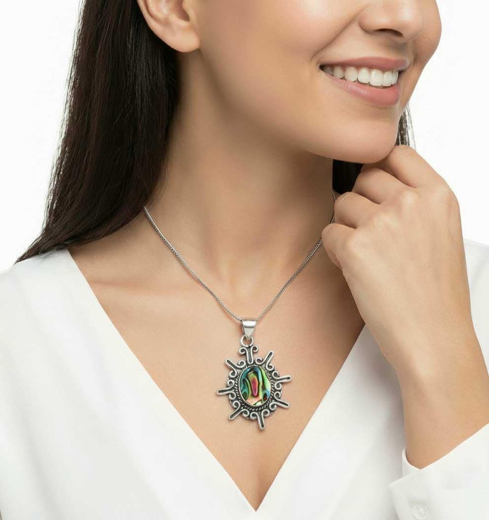 Tiger Eye, Labradorite, Turquoise, Garnet Oval Handmade Pendant Necklace 925 Sterling Silver Overlay Boho Natural Gemstone Jewelry For Women