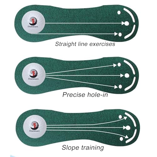 Tapis d'entraînement de golf 200x61 cm vert avec cible simulée - 5
