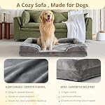 Orthopedic Dog Bed with Gel Memory Foam, Large Dog Couch Waterproof Pet Sofa with Removable Washable Cover, Non-Slip Bottom,Indoor & Road Trip, CertiPUR-US PetsBed, 41x27x6.5 in Grey - Image 2