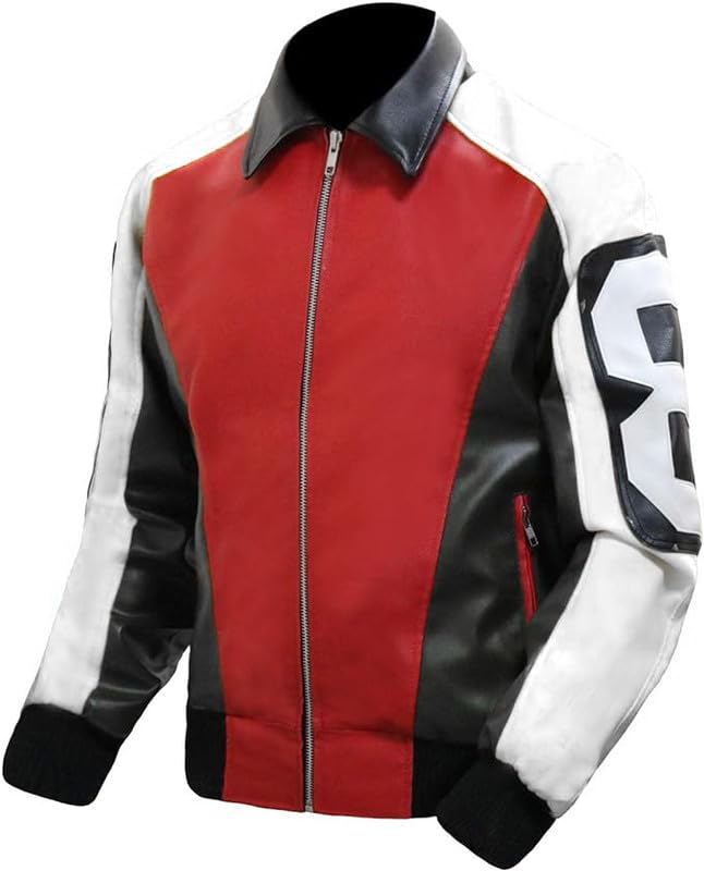 Image of 8 Pool Bomber Jacket- Faux Leather Seinfeld David Puddy Eight ball Lettermen Jacket - 90's Bomber Jacket