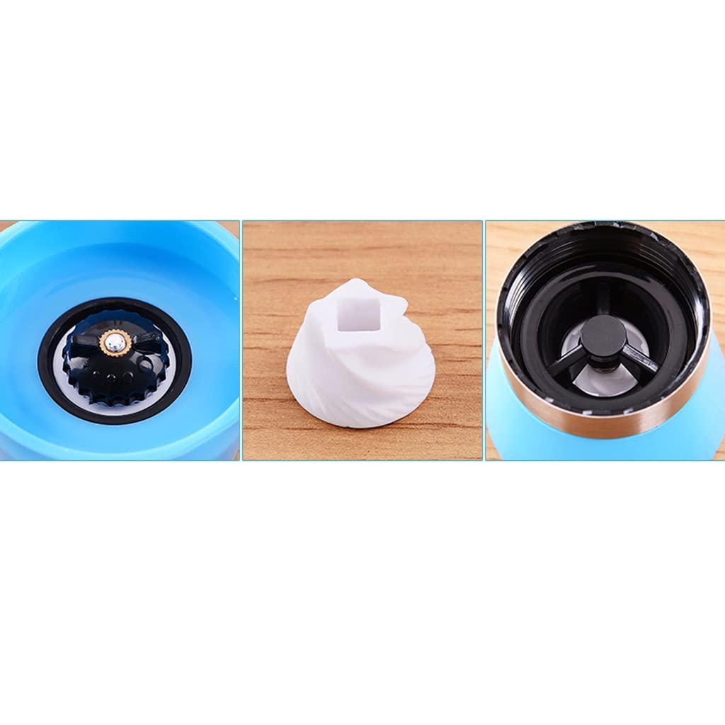 WDX- Due Pezzi Manuale Manuale Fresco macinato Pepe Nero Grinder Ceramica Nucleo Domestico Peperoncino condimento Bottiglia Barattolo organizzare (Color : Blue)
