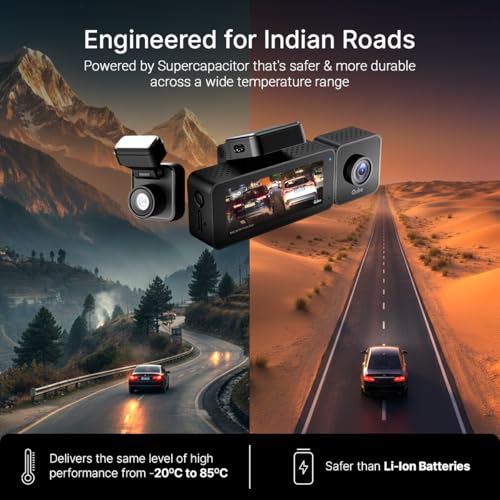 Image of Qubo 3-Channel Dashcam Trio by Hero Group (Front+Rear+Cabin Camera) [New Launch] | 4MP | Built-in Wi-Fi & GPS | Wide FOV | IR Night Vision | App Control | Supports up to 1TB SD Card
