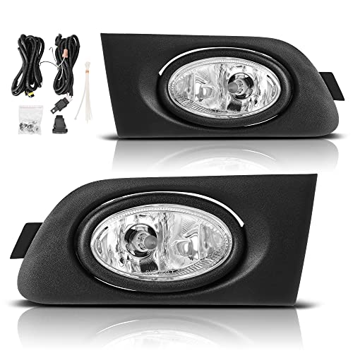 AUTOSAVER88 Fog Lights Compatible with 01-03 2001 2002 2003 Civic Fog Light Replacement ,with 12V 55W H11 Bulbs ,Wiring Harness and Switch