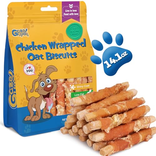 Dog Treats Chicken Wrapped Oat Biscuits Stick Dog Chews for Training wGlucosamine Chondroitin Rawhide Free