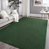Larhom Large Modern Area Rugs for Bedroom Living Room, 6x9 Feet Dark Green Rug, Thickened Memory-Foam Indoor Carpets, Minimalist Rug for Boys Girls, Soft, Non-Slip and Washable Rug