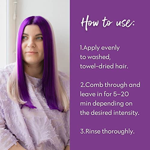 Image of Four Reasons Color Mask INTENSE Violet (27 Colors) - Color Depositing Conditioner - Semi Permanent Purple Hair Dye for Lightened and Colored Hair- 100% Vegan, 6.76 fl oz