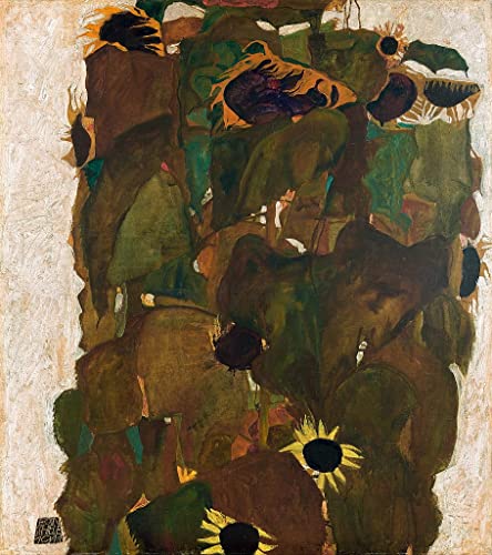 Mural de lienzo Girasoles I de Egon Schiele, cuadro decorativo de pared de 60x90cm