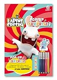 POP-UP Surprise Les Lapins Crétins avec 5 figurines à créer et à collectionner + 50 stickers + 5 feutres + 1 surprise! Un cadeau Idéal pour encourager la créativité, la motricité fine et l’imagination!