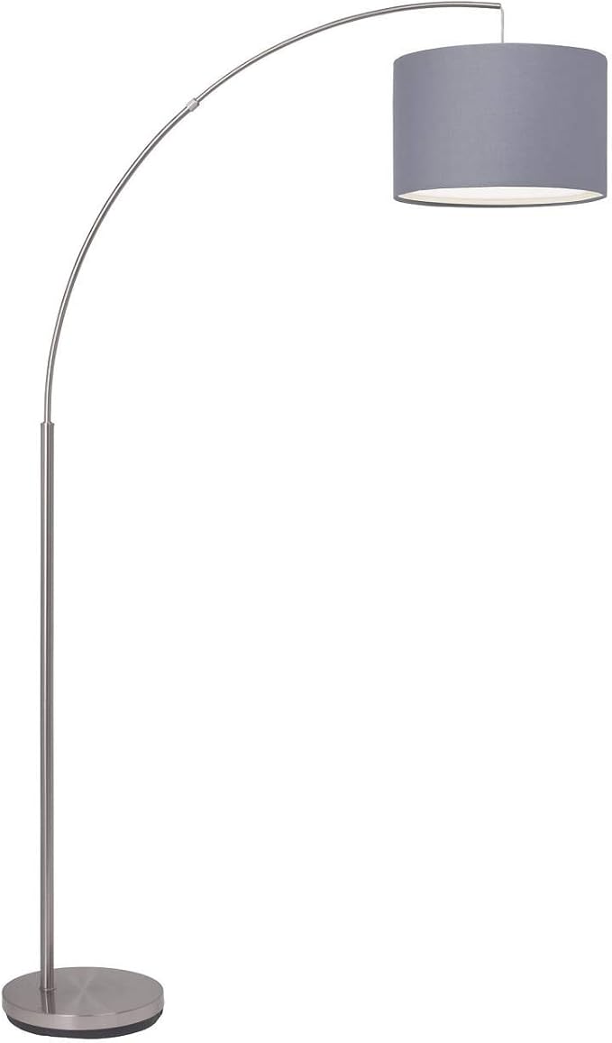 Brilliant BRILLIANT lamp Clarie arc floor lamp 1.8m iron/grey | 1x A60, E27, 60W, suitable for standard lamps (not included) | Energy efficiency class A ++ to E | With foot switch