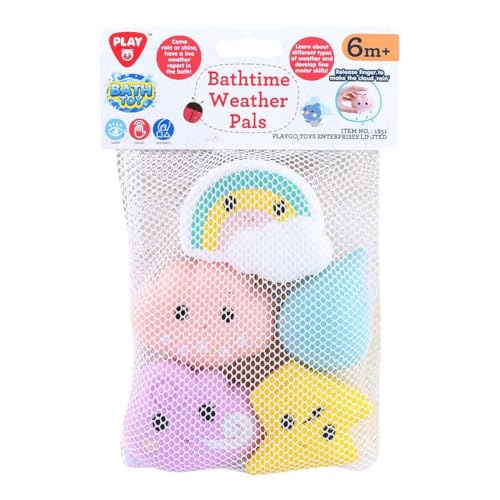 Play Jouet de bain phénomène météo – Kit de bain avec filet et 5 figurines souples