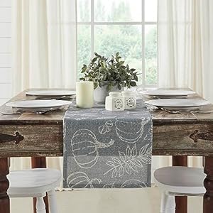 Vhcbrandssilhouettepumpkinautumnfalltabletopseasonalgrey3footlongtablerunner12x36halloweendecor Urban Country Home Decor Vhc brands silhouette pumpkin autumn fall tabletop seasonal grey 3 foot long table runner 12×36 halloween decor urban country home decor