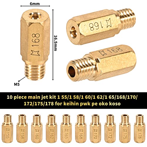Trkimal 30Pcs Carburetor Repair Kits, 20Pcs Carburetor Main Jets And 10 Pcs Slow Pilot Jets For Cvk Pwk Keihin Pwm Oko Koso Pe, Brass Jet Kits(30Pcs) #TOP3