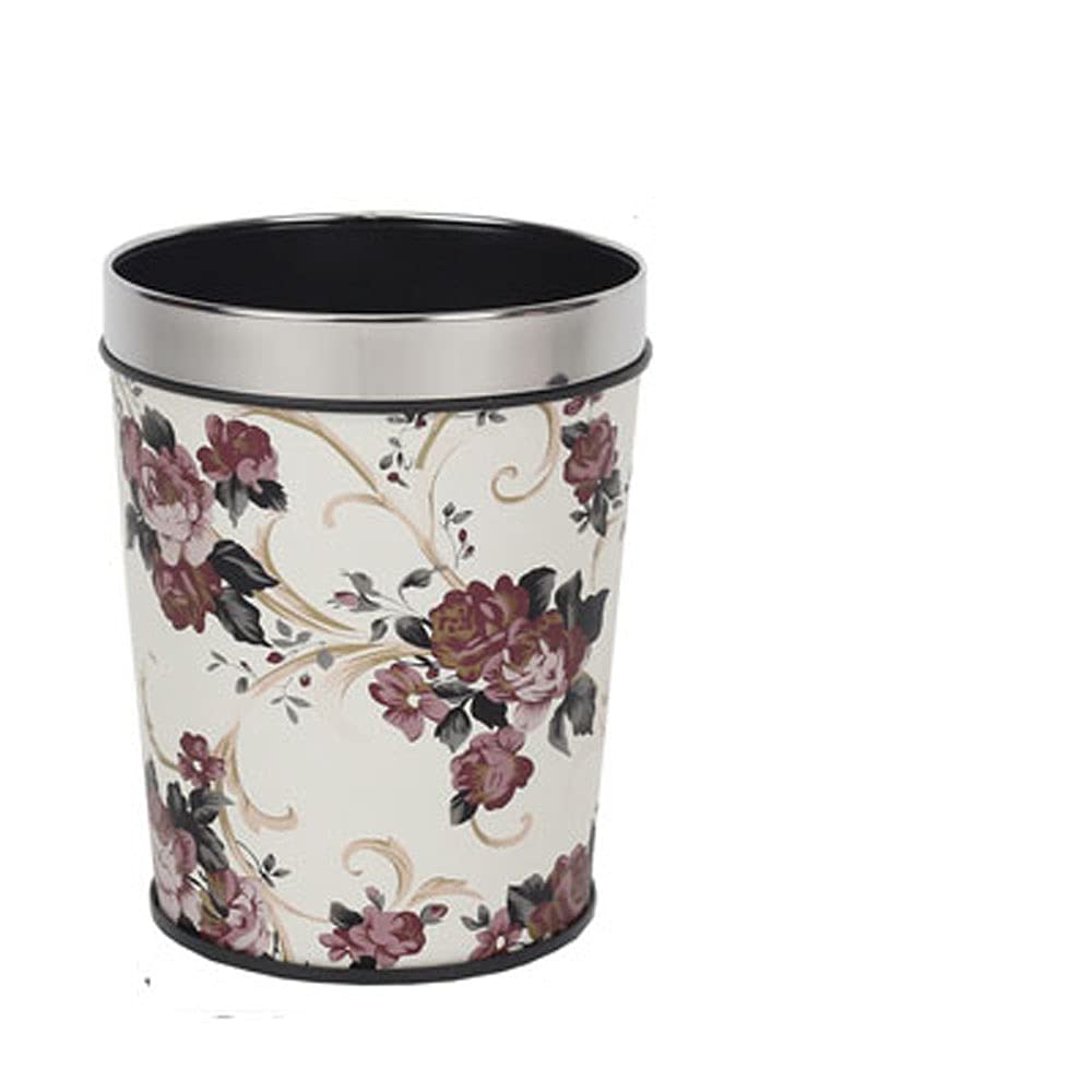 MYtodo Creative Retro Trash 12L Living Room Without Cover Kitchen Bathroom Trash can (Purple)