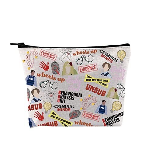 Criminal TV Show Inspired Gift TV Show Merchandise Zipper Pouch Spencer Lover Gift Crime Show Makeup Bag for Criminal Fans (Criminal TV Pattern Bag EU)