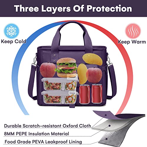 Artelaris Lunch Bag For Men Women, Large Lunch Box Tote For Work, Adult Insulated Leakproof Cooler Bag With Side Pocket & Adjustable Shoulder Strap Lunch Purse,Lunchbag For Picnic Hiking Beach #TOP4