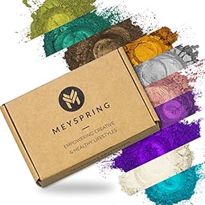 MEYSPRING Gemstones Collection Mica Powder for Epoxy Resin – 100g – Epoxy Pigment Colors for Resin Art, Geode Art – Resin Pigment Powder and Cosmetic Grade Mica Powder – Epoxy Resin Pigment Set