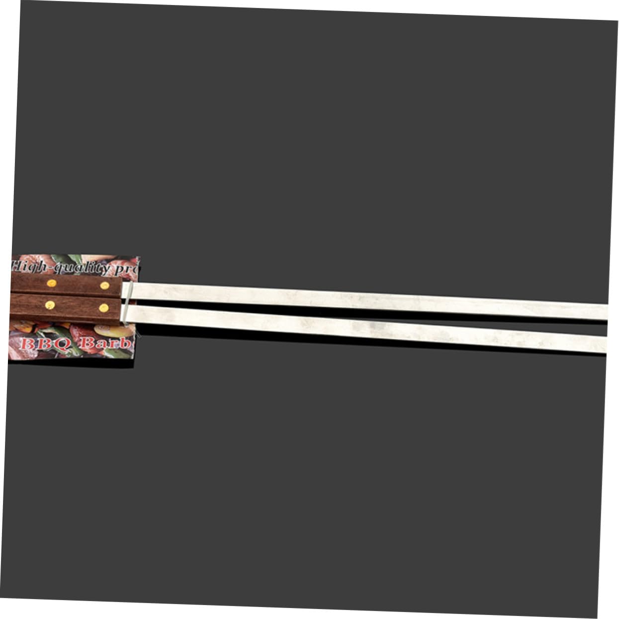 ibasenice 5 pezzi Spiedini Barbecue in Inossidabile con Manico in Legno Spiedini Antiscivolo per Carne Resistenti e Riutilizzabili per Grigliate Familiari e Feste Outdoor