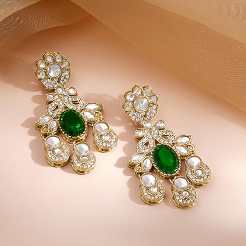 Image of Rubans Necklace Maangtikka Set Gold Plated Kundan & Pearl Jewellery Gift for Women & Girls