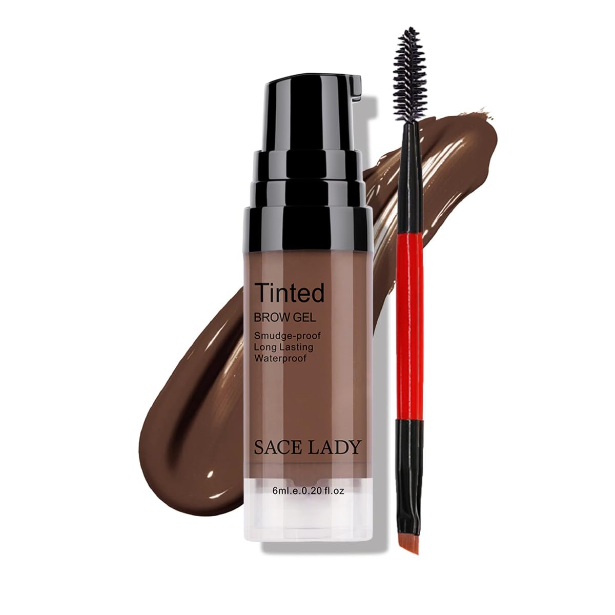 SACE LADY 3D Eyebrow Gel Waterproof, Ash Brown, 0.2Fl Oz 07 ASH BROWN