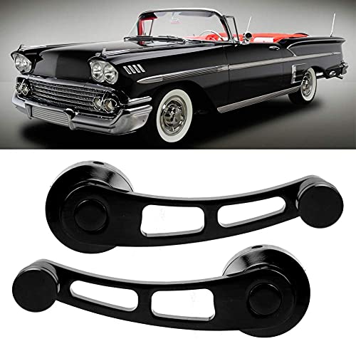 Image of 2Pcs Window Crank, Alloy Window Handle Riser Winder Crank Handle Fit for Classic Car (Black)