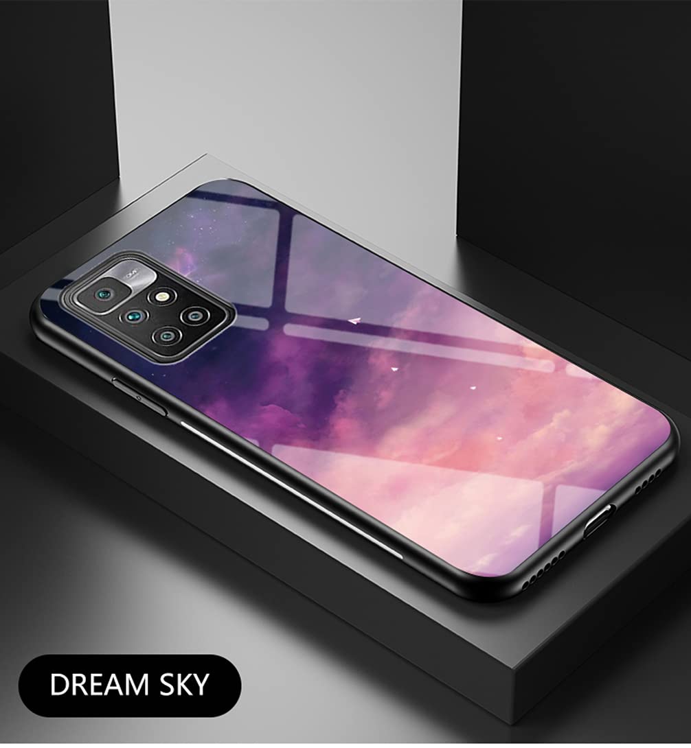 BRAND SET Custodia per Xiaomi Redmi Note 13 Antiurto Cielo Stellato Brillante Modello Cover Posteriore in Vetro Temperato Morbido TPU Bordo in Silicone Bumper Case Protettiva-CCXK