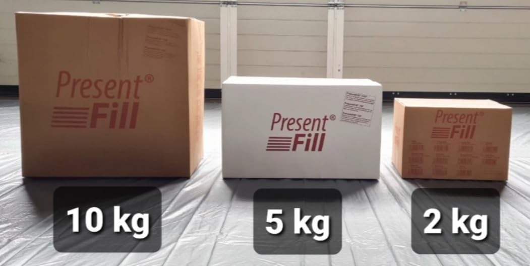 10 kg PresentFill®️ Materiał wypełnienia przyjazny dla środowiska materiał tapicerski, diament, biały ze 100% papieru z recyklingu do koszy prezentowych, wysyłki, opakowanie - materiał opakowaniowy do pakowania | wypełniania, tapicerki, wypychania, dekoro