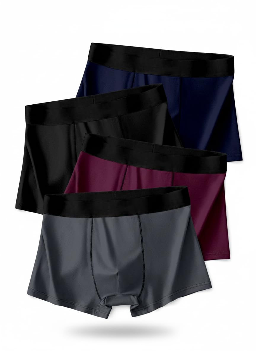 Ice Silk Men's Breathable Stretchable Underwear, Pack of 4-picture-13
