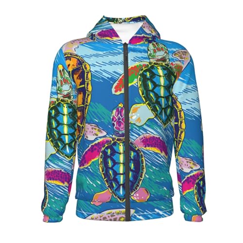 Little Sea Turtles Kids Pullover Hoodies Boys Zip Up Sweatshirts Girls Athletic Clothes with Pocket2