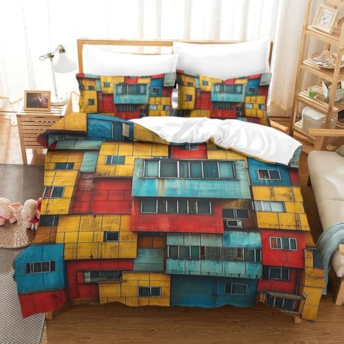 Housse de couette 140x200 microfibre imprimée 3D avec fermeture éclair - 2